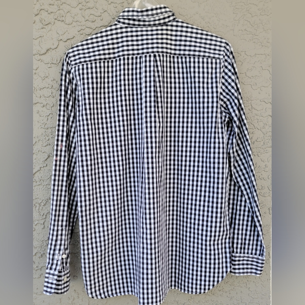 MUJI Black White Gingham Cotton Button Down Shirt Minimalist Large - Picture 6 of 13